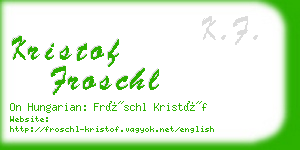 kristof froschl business card